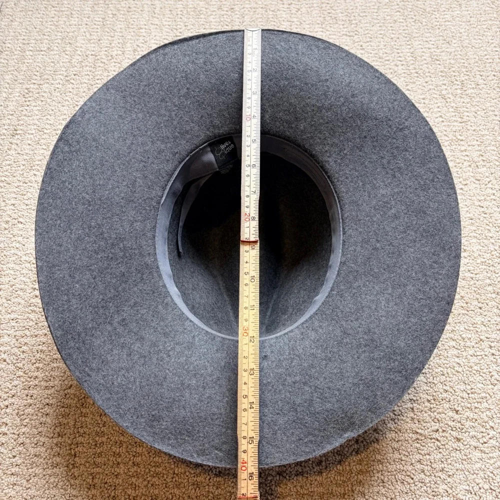Olive & Pique Charcoal Grey Wool Felt Wide Brim Fedora Hat